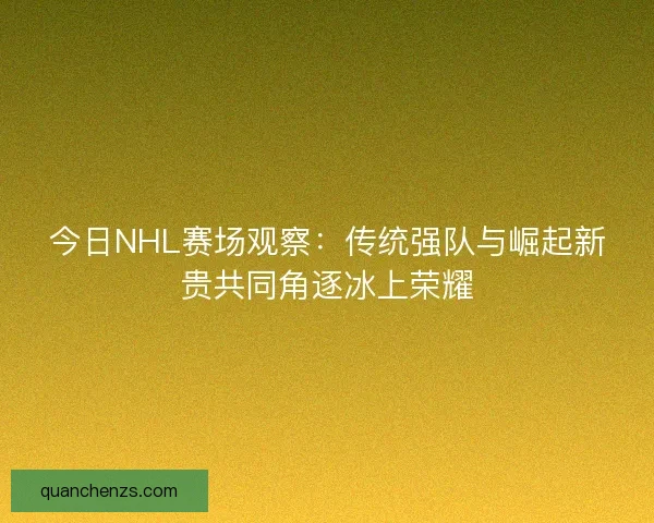 今日NHL赛场观察：传统强队与崛起新贵共同角逐冰上荣耀